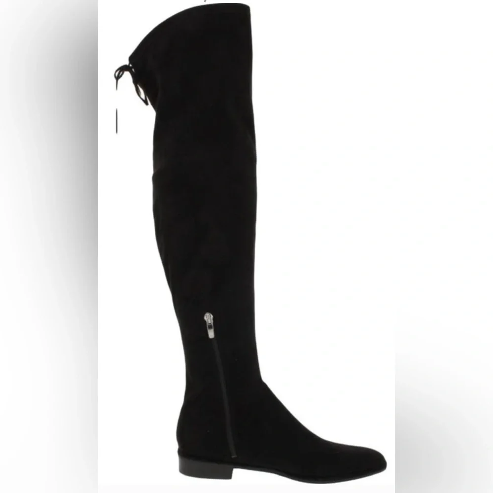 Marc Fisher Hulie boots black over the knee velvet type fall winter low heel 8.5